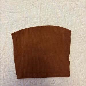 Madewell Orange Ribbed Tube Top